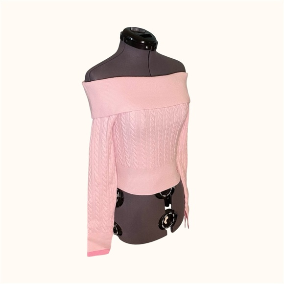 PINK x LoveShackFancy Off-the-Shoulder Sweater - Picture 6 of 8